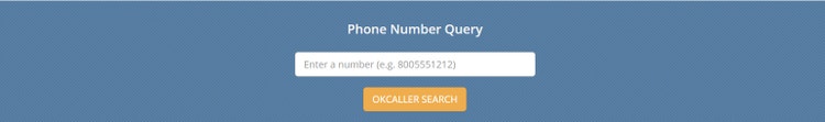 Screen shot of OKCALLER's search bar.