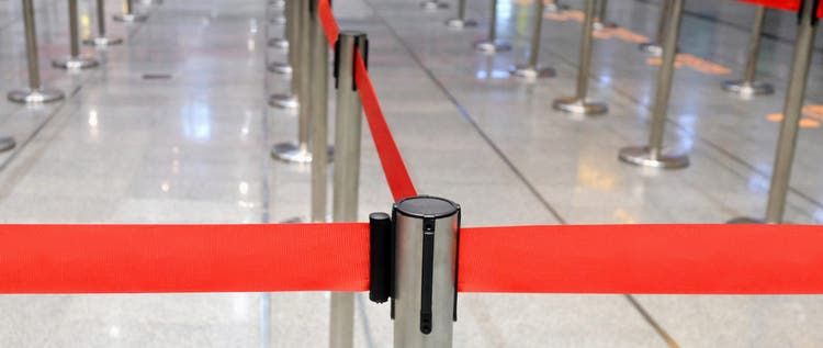 Stanchions, Crowd Control Barriers at airport